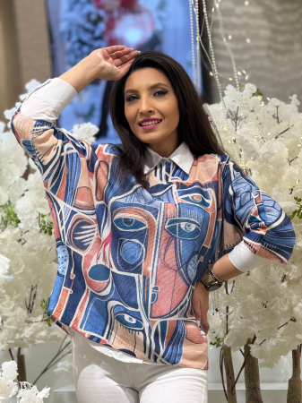 Bluza artistica cu imprimeu abstract [2]