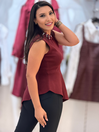 Bluza asimetrica cu detaliu la gat [3]