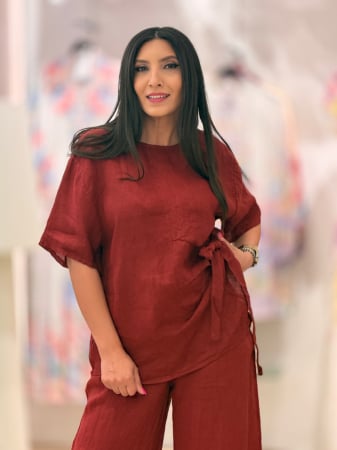 Bluze si camasi - Bluza bordo cu reglaj in talie