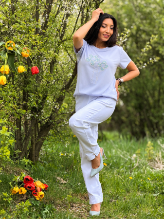 Tricouri si topuri - Bluza cu 2 flori