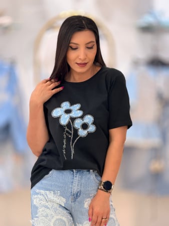 Imbracaminte de dama - Bluza cu 2 flori
