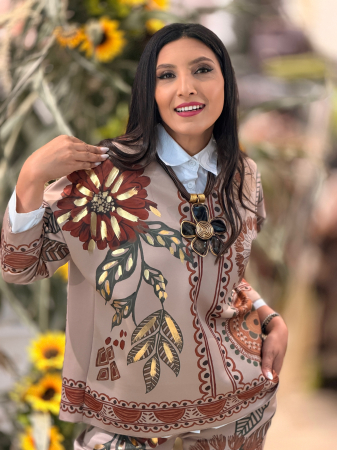 Bluze si camasi - Bluza cu anchior si imprimeu floral