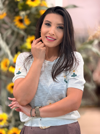 Bluza cu flori tricotate galbene [3]