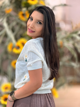 Bluza cu flori tricotate galbene [5]