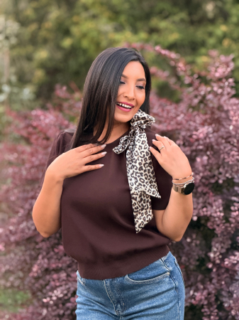 COLECTIA DE TOAMNA - Bluza cu funda animal print