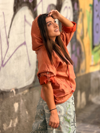 Bluza cu gluga si imprimeu scris cu pietricele [1]