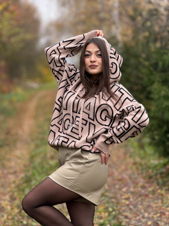 Bluza cu gluga si imprimeu vintage [1]