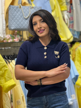 Bluza cu guler si detaliu ursulet brodat [1]