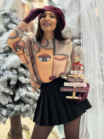 CADOURI DE CRACIUN - Bluza cu imprimeu abstract