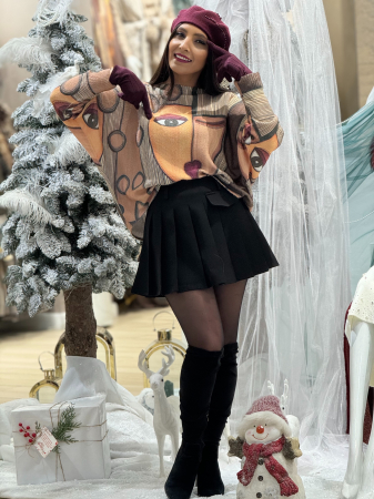 Bluza cu imprimeu abstract [4]