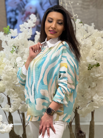 Bluza cu imprimeu abstract in tonuri fresh [1]