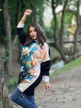 Bluza cu imprimeu crin [1]