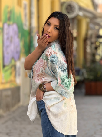 Bluza cu imprimeu hortensie [3]