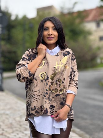 Bluza cu imprimeu inimioare si animal print [4]