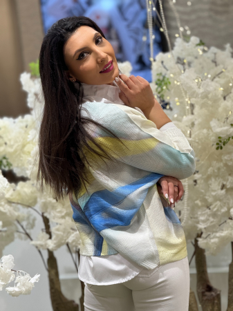 Bluza cu imprimeu pastel fluid [3]