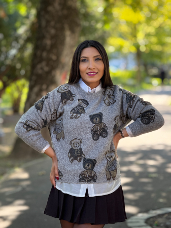 Bluza cu imprimeu ursuleti [2]