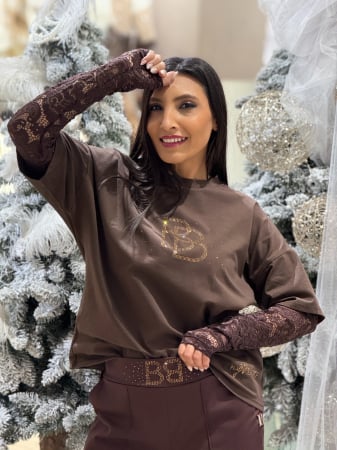 Imbracaminte de dama - Bluza cu maneca din dantela bb