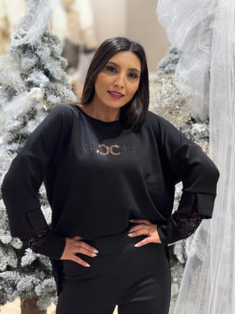 Imbracaminte de dama - Bluza cu maneca din dantela cc