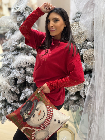 Bluza cu maneca din dantela Couture [2]