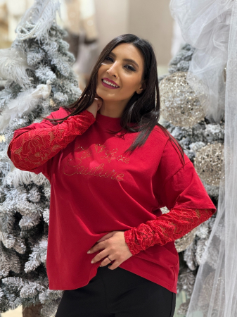 Bluza cu maneca din dantela Couture [3]
