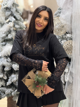 Bluza cu maneca din dantela Couture [2]