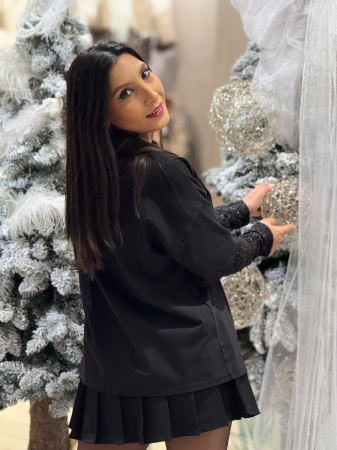 Bluza cu maneca din dantela Couture [4]