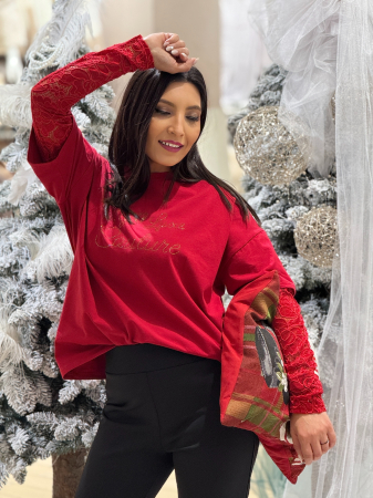 Bluza cu maneca din dantela Couture [1]