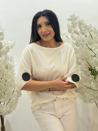 Bluza cu nasture supradimensionat [1]