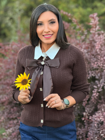 COLECTIA DE TOAMNA - Bluza cu nasturi cu guleras si funda