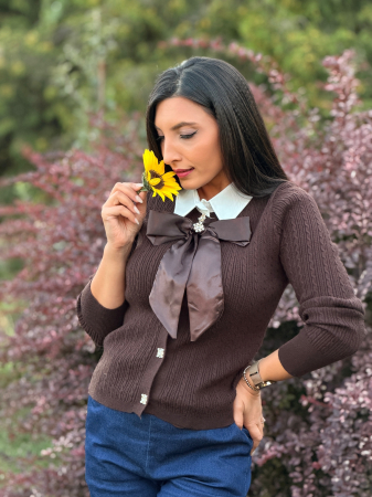 Bluza cu nasturi cu guleras si funda [1]