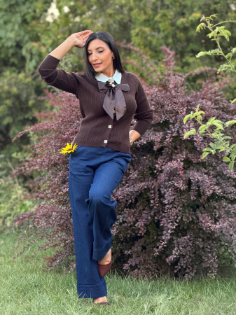 Bluza cu nasturi cu guleras si funda [2]