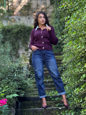 Bluza cu nasturi cu guleras si funda [3]