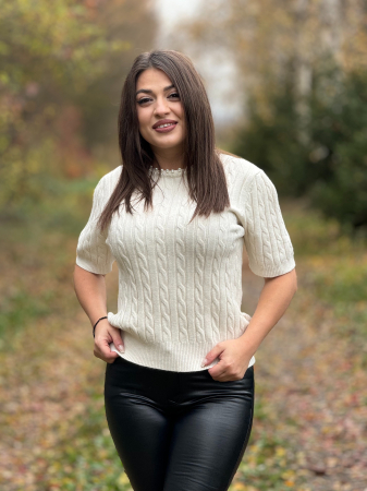 Bluze si camasi - Bluza cu perlute la gat