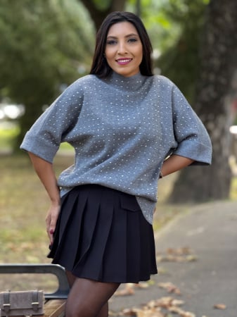 Imbracaminte de dama - Bluza cu pietricele aplicate