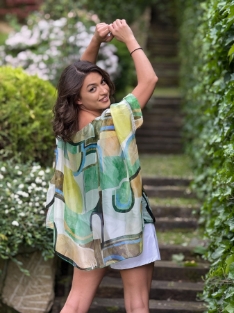 Bluza cu print abstract geometric [2]