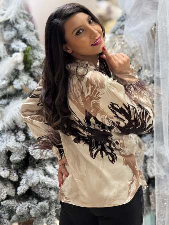 Bluza cu pene la mana si colier detasabil [3]