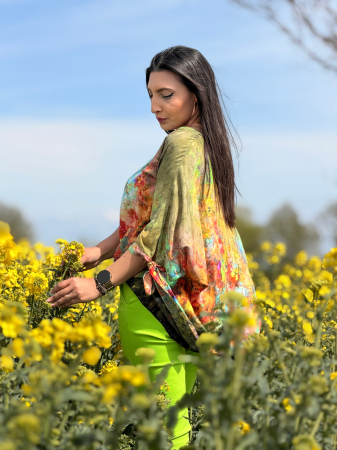 Bluza cu print picasso cu fundita la mana [6]