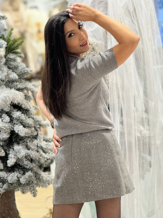 Bluza cu sclipici si maneca scurta [3]