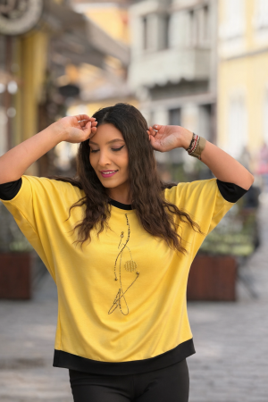 Bluza dama galbena cu pietricele [1]