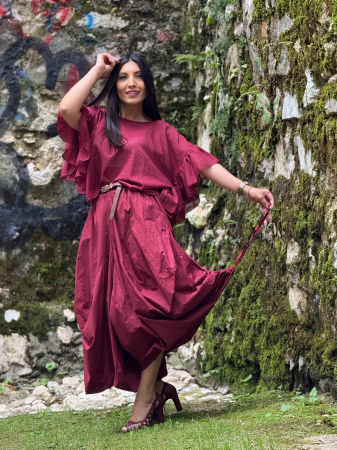 Noutati - Bluza din bumbac 100% cu volanase