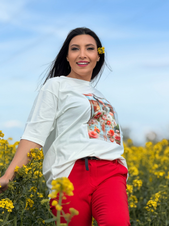 Bluza din bumbac cu imprimeu  balerina [1]