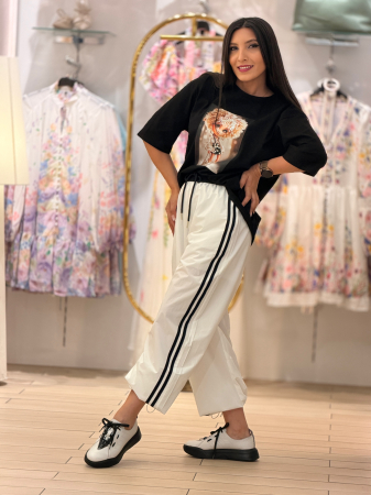 Bluza din bumbac cu imprimeu fata cu fusta cu perlute [5]