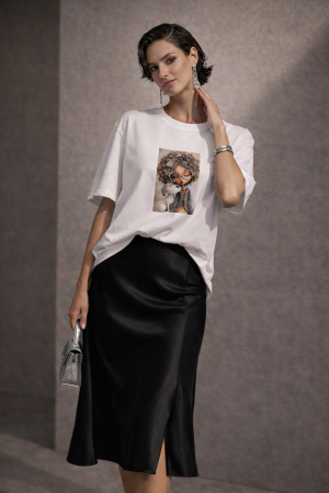 Noutati - Bluza din bumbac cu imprimeu fata cu ochelari si catel