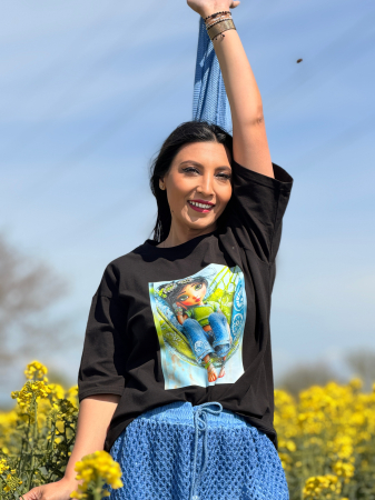 Bluza din bumbac cu imprimeu fetita in hamac [3]