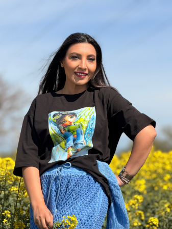 Bluza din bumbac cu imprimeu fetita in hamac [5]