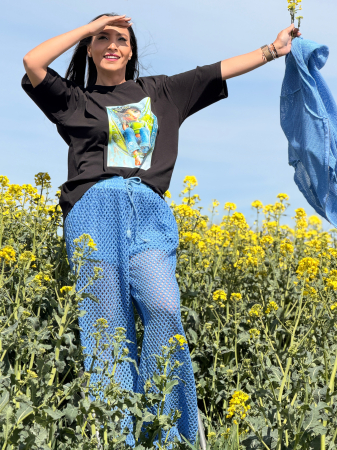 Bluza din bumbac cu imprimeu fetita in hamac [1]