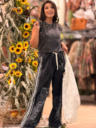 Bluza din bumbac cu pietricele aplicate [4]