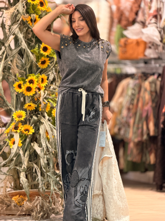 Bluza din bumbac cu pietricele aplicate [3]