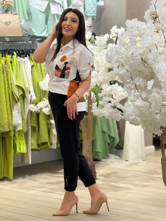 Imbracaminte de dama - Bluza din bumbac cu print apus