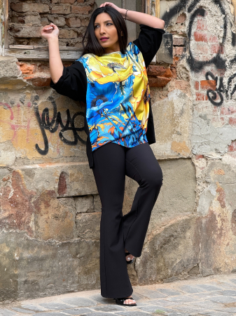 Bluza din bumbac cu print cu galben [2]